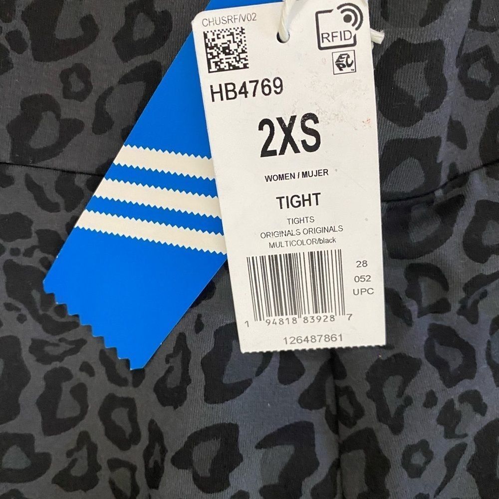 Adidas Leggings Women’s 2XS Multicolor Leopard Print Activewear Athletic New - Picture 3 of 5